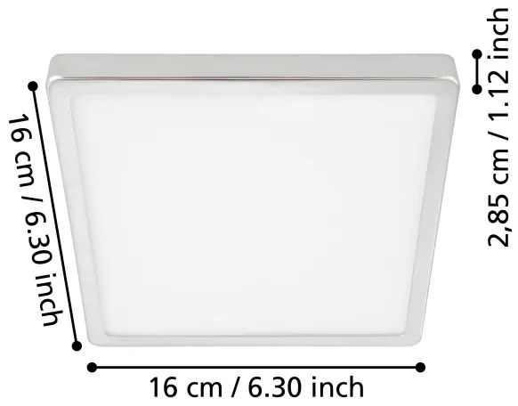 Eglo 900649 - Plafoniera LED da soffitto per bagno FUEVA LED/11W/230V IP44 cromo