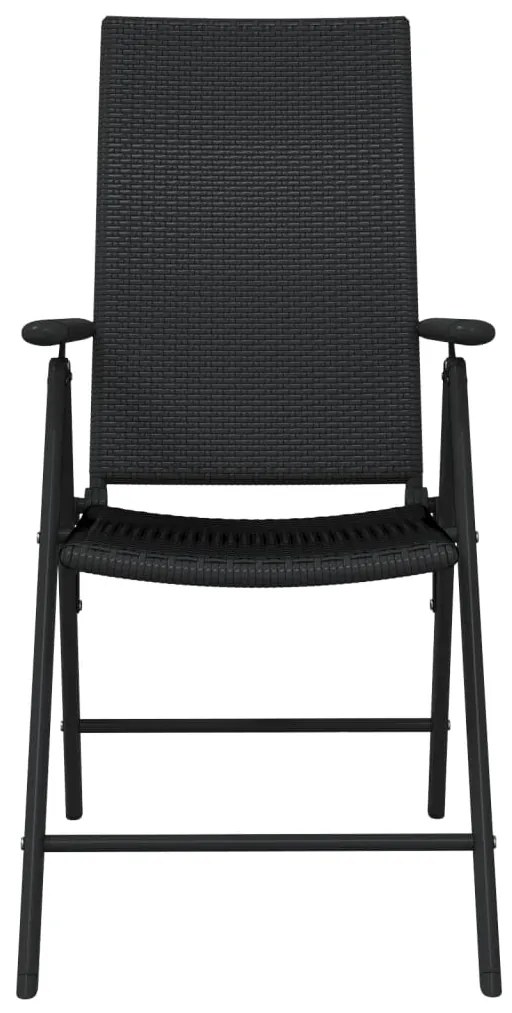 Set da pranzo per giardino 9 pz con cuscini nero