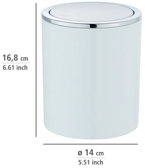 WENKO 23930100 - Cestino INCA 14x16,8 cm bianco/lucido, cromo