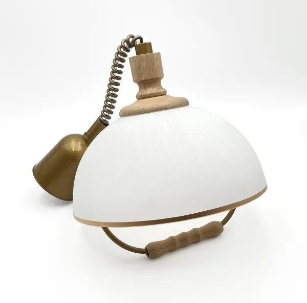 Lampadario regolabile RAMONA 1xE27/60W/230V marrone/bianco/rovere