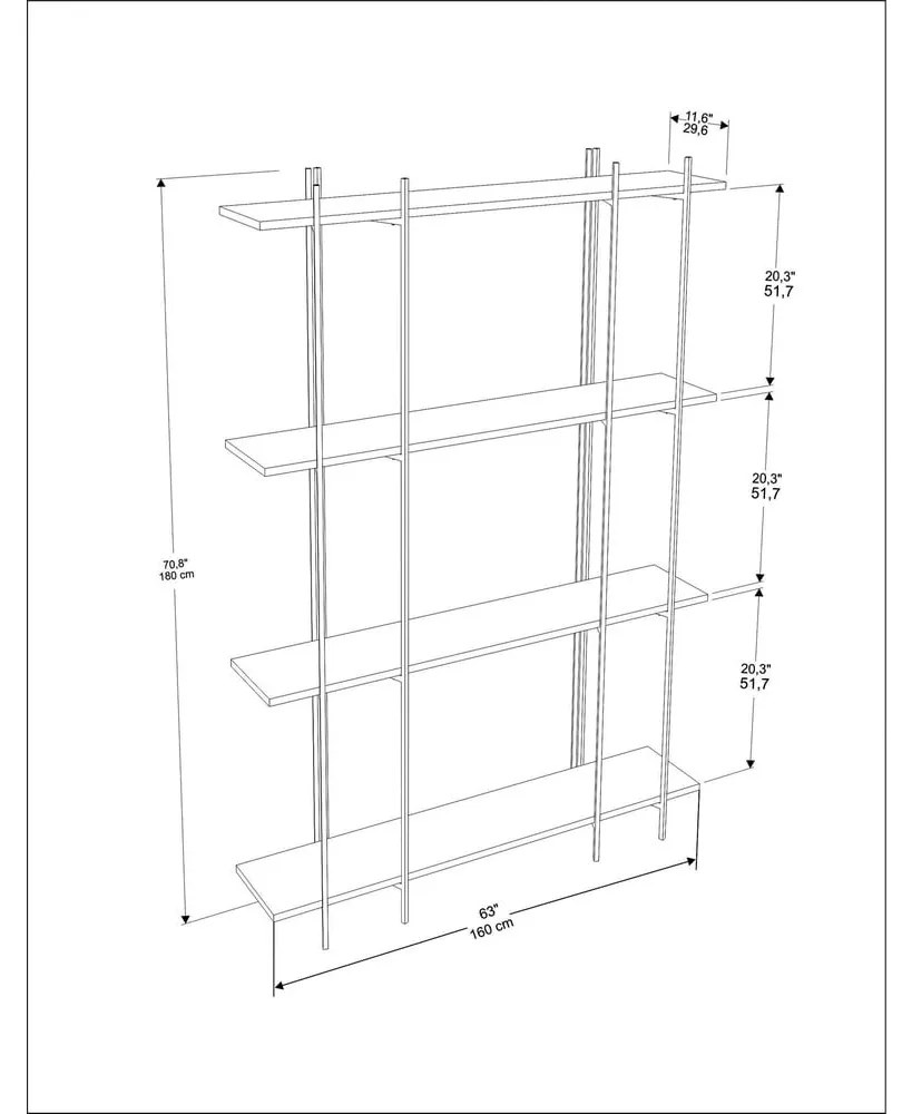 Libreria verde 160x180 cm Moss - Kalune Design