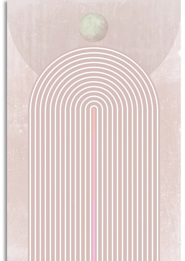 Stampa su tela – Arcobaleno rosa moderno Mid-Century