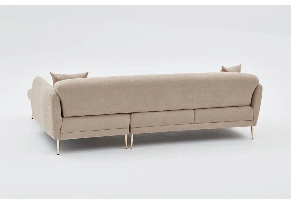 Divano angolare beige (con penisola a destra/con chaise lounge) Simena – Balcab Home