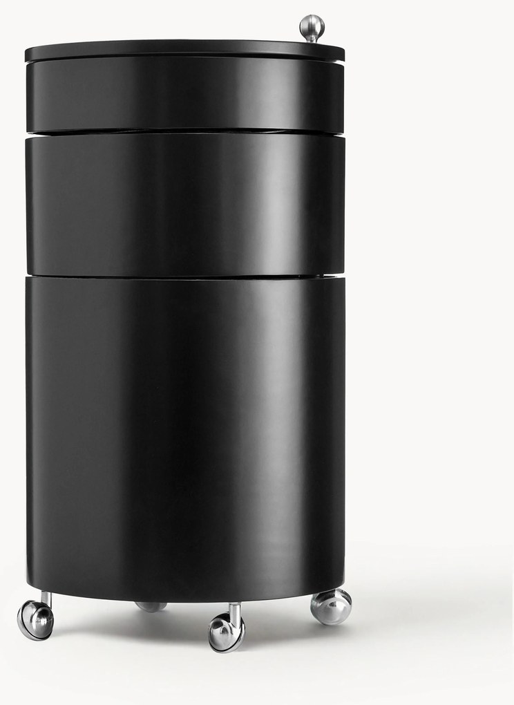 Contenitore a rotelle tondo Barboy, design Verner Panton