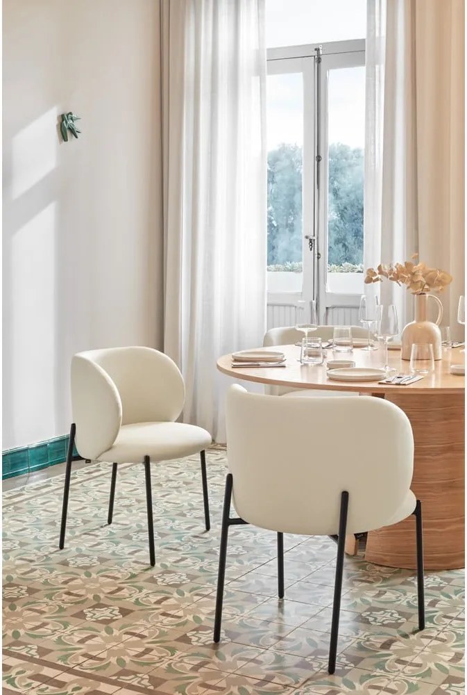 Set di sedie da pranzo bianca in imbottito 2 pz Mogi – Teulat