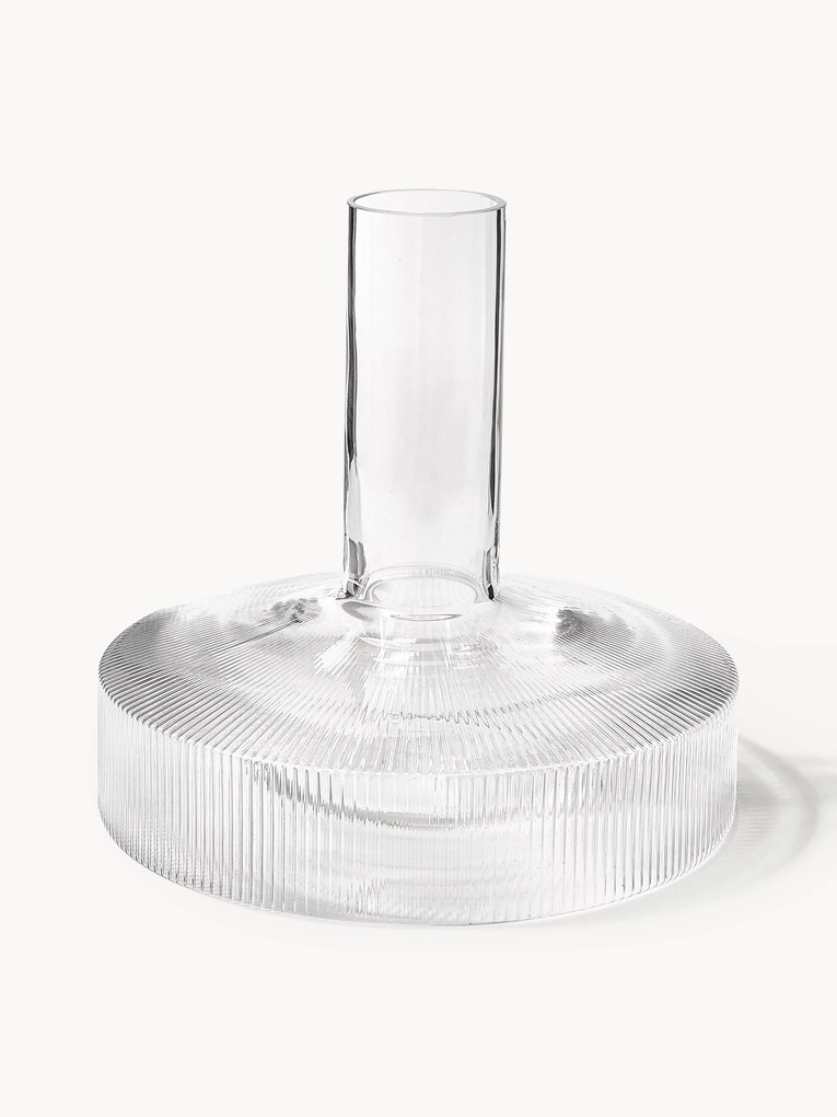 Caraffa in vetro soffiato con scanalatura in rilievo Ripple, 1,1 L