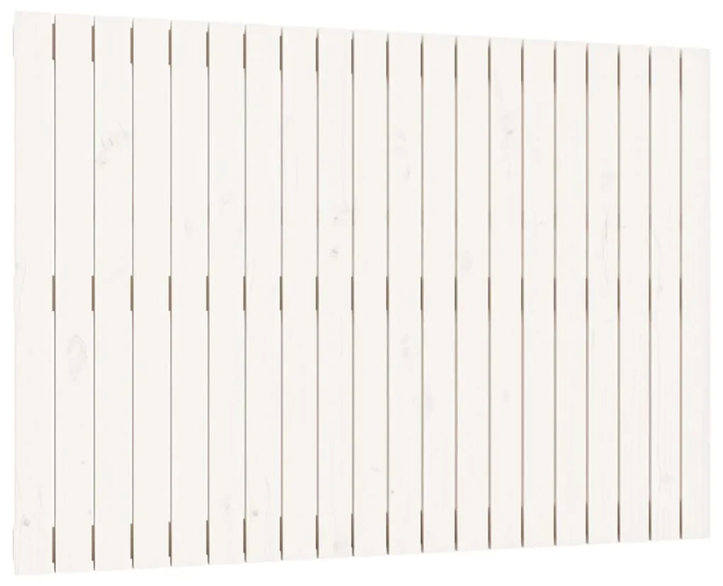 Testiera da parete bianca 127,5x3x90 cm legno massello di pino