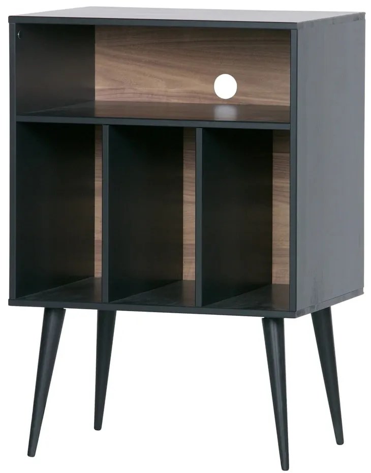 Credenza nera per gramofono in legno di pino 60x83 cmJames - WOOOD