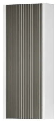 Pensile bagno Niwa laccato opaco bianco con vetro grigio carbone, 1 anta apertura da sinistra P 17 x L 30 x H 78.5 cm