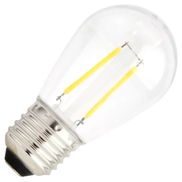 Lampada LED E27 IP65 da 2W a Filamento S14 - INFRANGIBILE per Catenarie Colore Bianco Caldo 2.700K