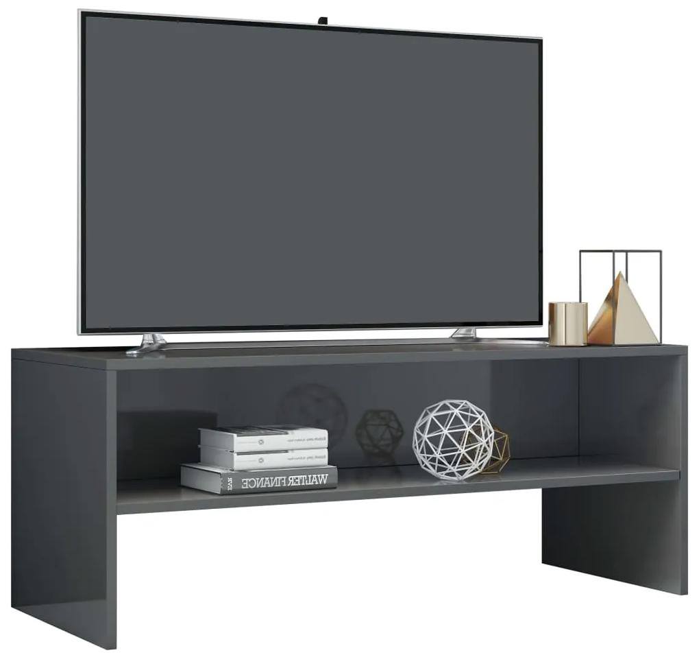 Mobile tv grigio lucido 100x40x40 cm in truciolato