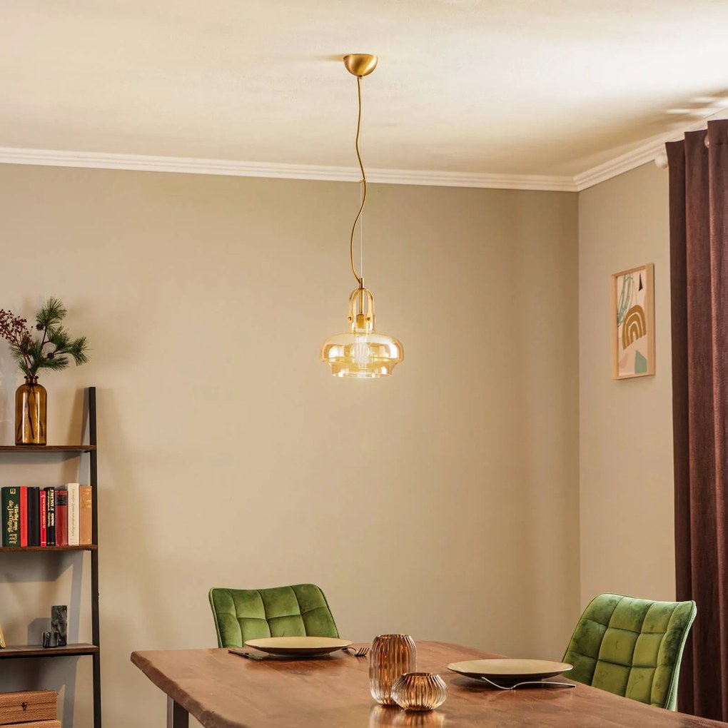 Avonni Lampada a sospensione AV-5064-1E con paralume in vetro colorato
