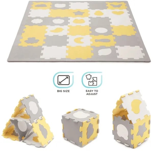 KINDERKRAFT select - Puzzle in schiuma LUNO 30 pezzi grigio/giallo