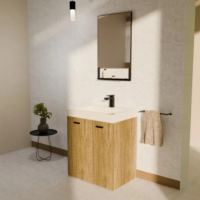Mobile da bagno a terra L 60 x H 50 x P 50 cm rovere primitivo, 2 ante COLAVENE Alaqua