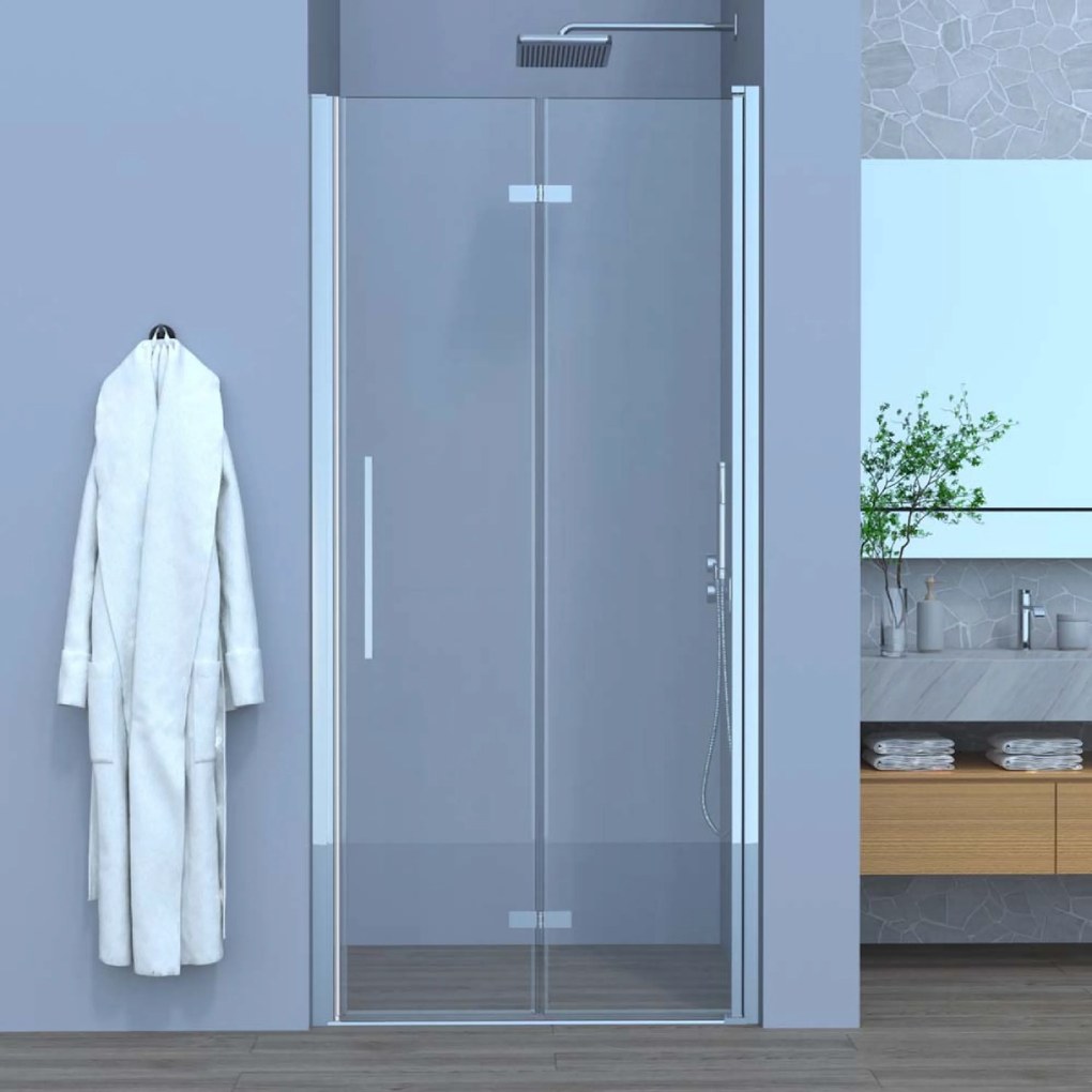 Box Doccia a Soffietto 70 Cm Feridras "Royal" Cromo Lucido/Vetro Trasparente