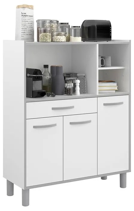 Credenza cucina bianco e grigio L 100 x P 40.1 x H 126.6 cm