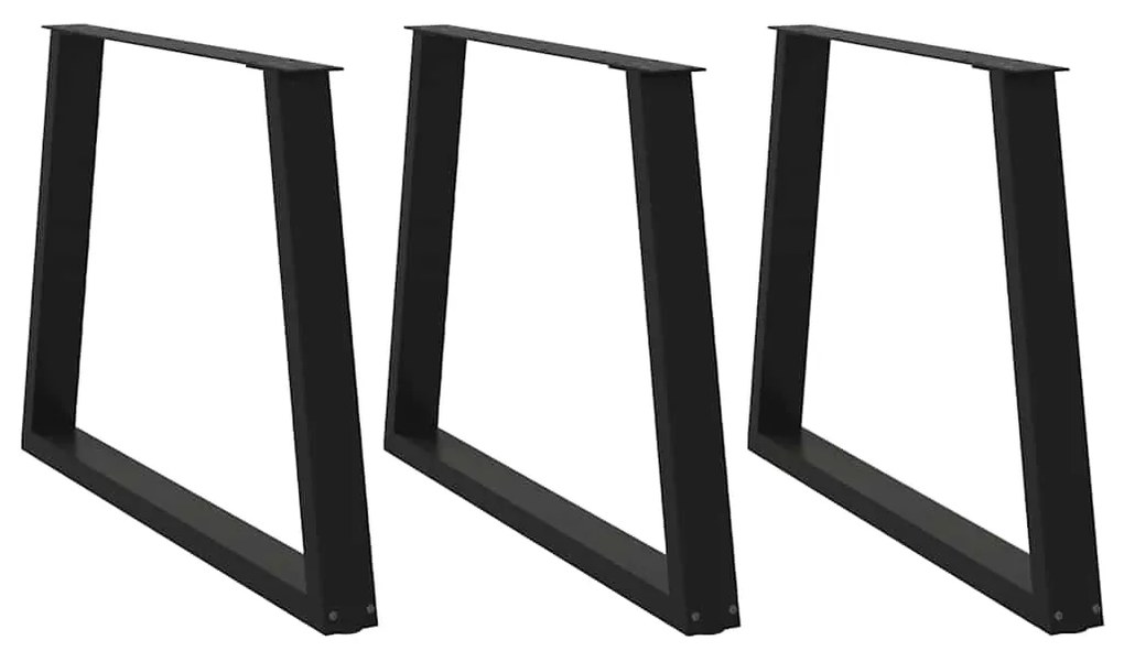 Gambe Per Tavolo Da Pranzo A V 3 Pz Nero 90x(72-73,3)cm Acciaio /