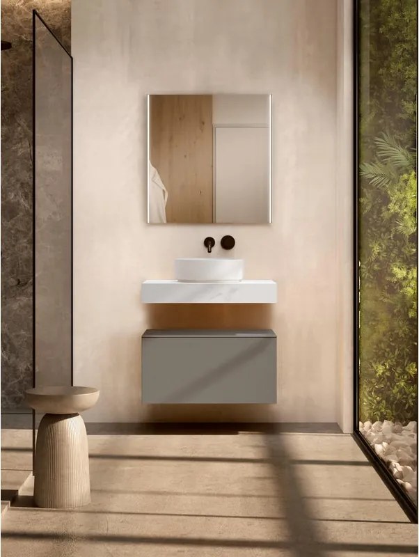 Cassettone da bagno Element VISOBATH 1 cassetto P 46 x L 60 x H 35 cm cenere laccato truciolare