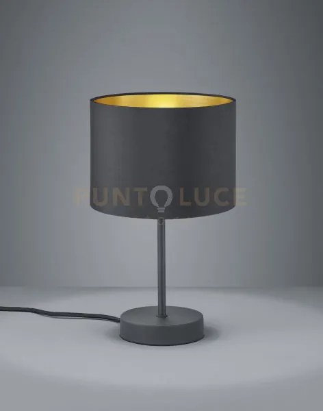 Hostel lampada da tavolo paralume tessuto nero interno oro h.33cm, ...