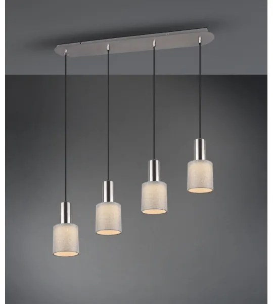 Trio - Lampadario su corda WAILER 4xGU10/5W/230V grigio