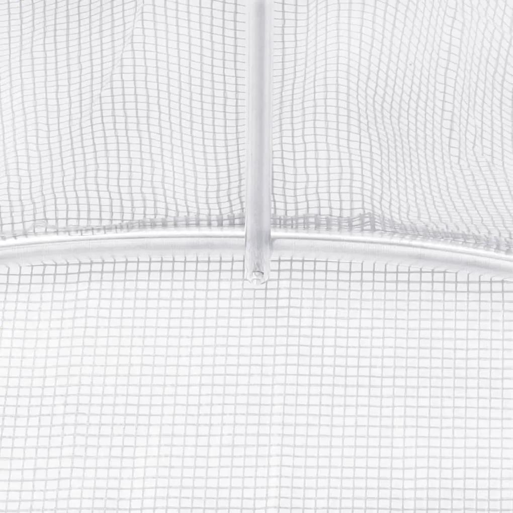 Serra con Telaio in Acciaio Bianco 48 m² 8x6x2,85 m