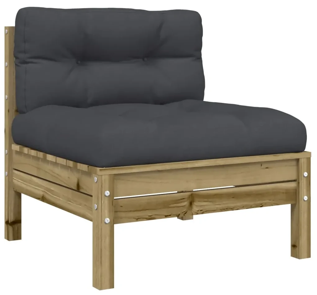 Set divani da giardino 6pz con cuscini legno impregnato di pino