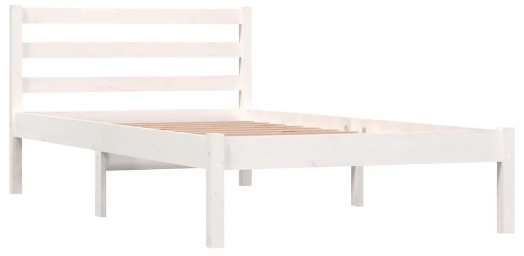 Giroletto bianco in legno massello di pino 90x190 cm single