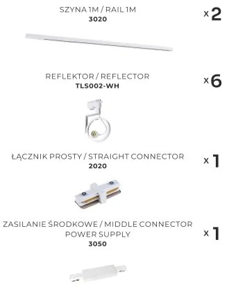 Zuma Line 3054 - Faretto per sistema a binario MASTER 6xGU10/10W/230V bianco