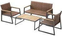 Set Salotto da Giardino Salottino in Polyrattan con Poltrone e Tavolo da Esterno