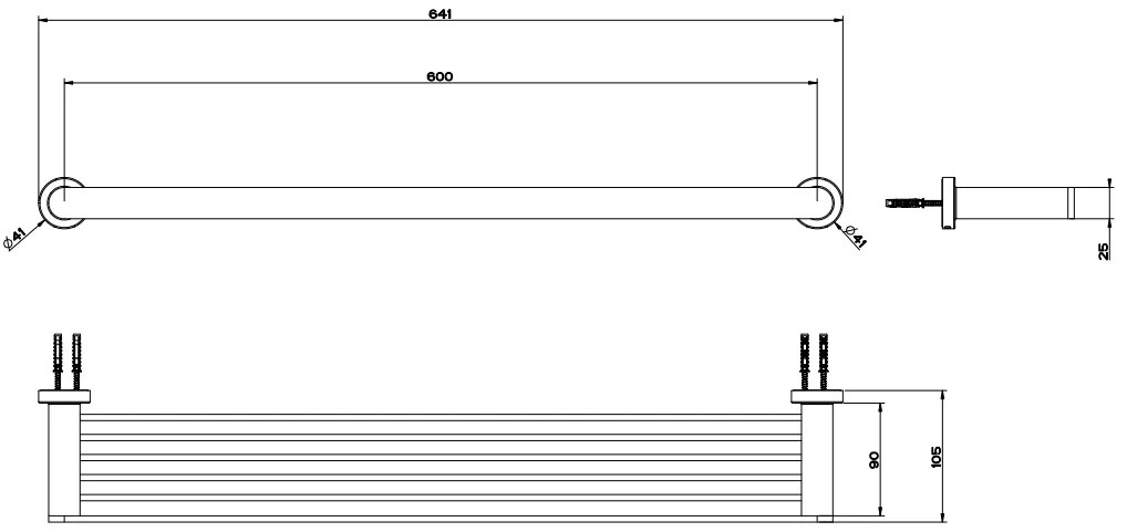 Mensola a parete 45 cm cromo Emporio 38947 Gessi