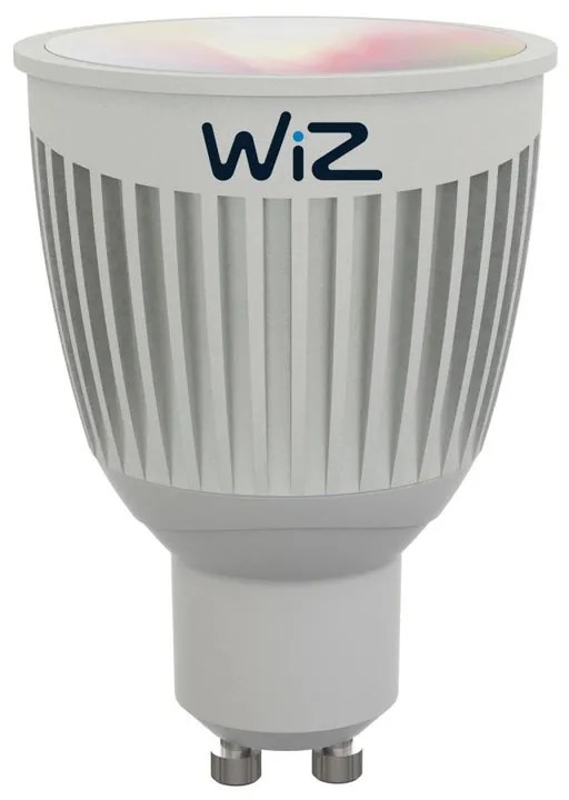 Set da 2 lampadine LED, GU10 faretto, argentato, luce cct e rgb, 6.5W= 345LM (equiv 50 W), 60°, WIZ