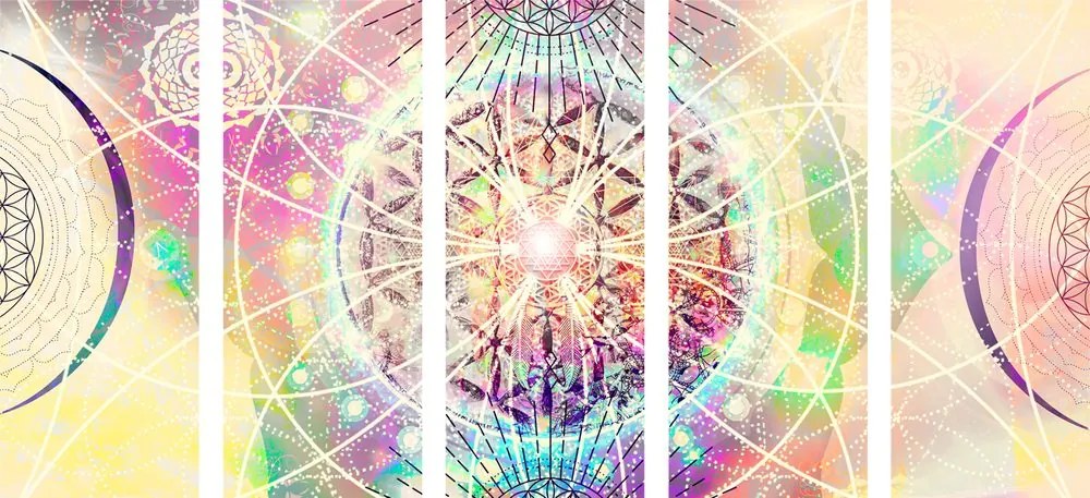 Quadri 5 pezzi – Mandala in versione interessante