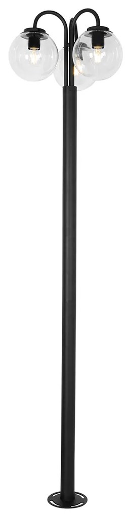 Lanterna nera con plastica 200 cm 3 luci IP44 - Sfera