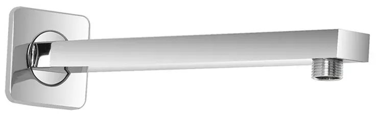 Kit doccia braccio 25 cm e soffione rettangolare 25x15 cm cromato lucido