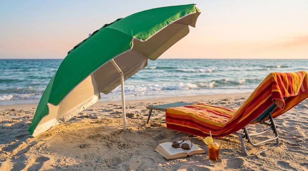 ombrellone da spiaggia in alluminio tondo