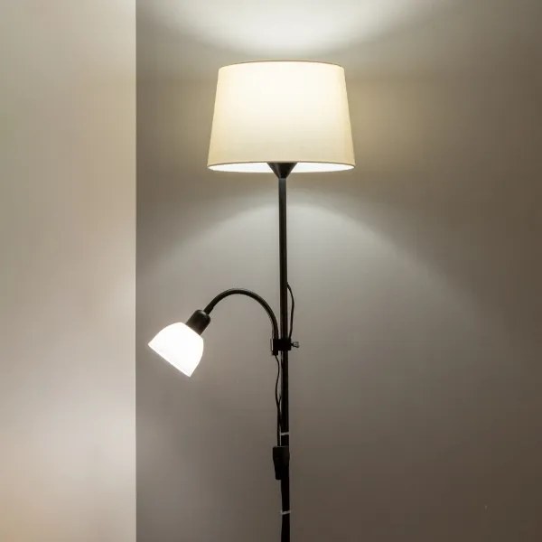 Brilagi - Lampada da terra CERIA 1xE27/100W/230V + 1xE14/25W nera/beige