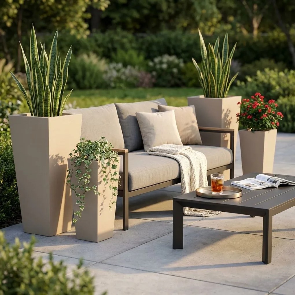 MARGHE - set di 4 vasi da giardino