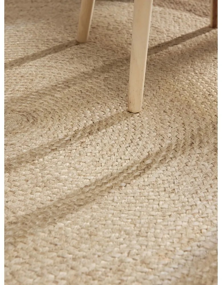 Tappeto rotondo greige in iuta reversibile e tessuto a mano ø 160 cm Jutta Greige – Hanse Home