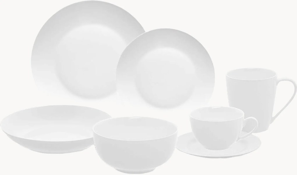 Servizio da colazione in porcellana Flow Linasol, 4 persone, set da 28