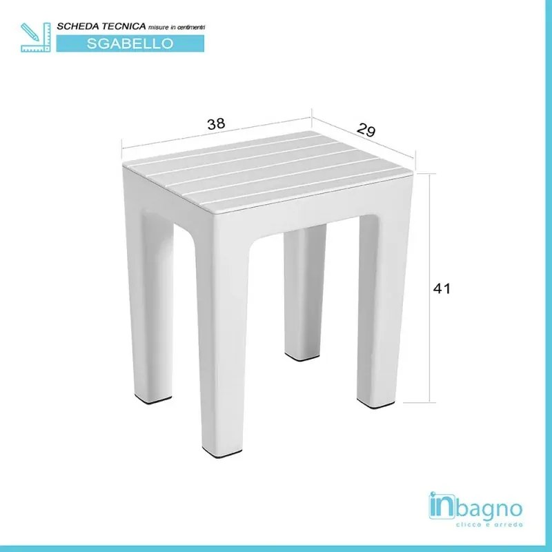 Set 2 pz Lello lo sgabello multiuso ad alta resistenza bianco effetto legno