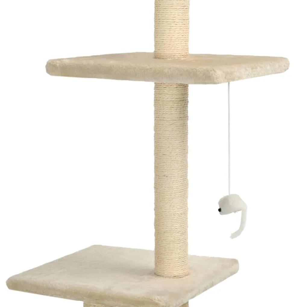 Albero per gatti con tiragraffi in sisal 260 cm beige