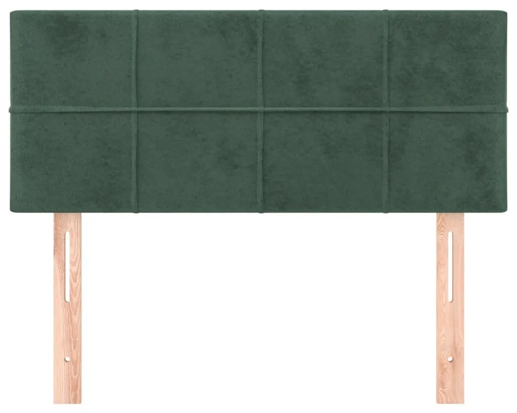 Testiera verde scuro 100x5x78/88 cm in velluto