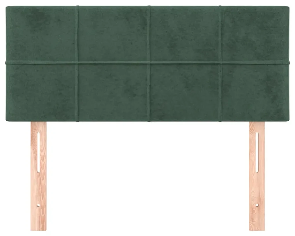 Testiera verde scuro 100x5x78/88 cm in velluto