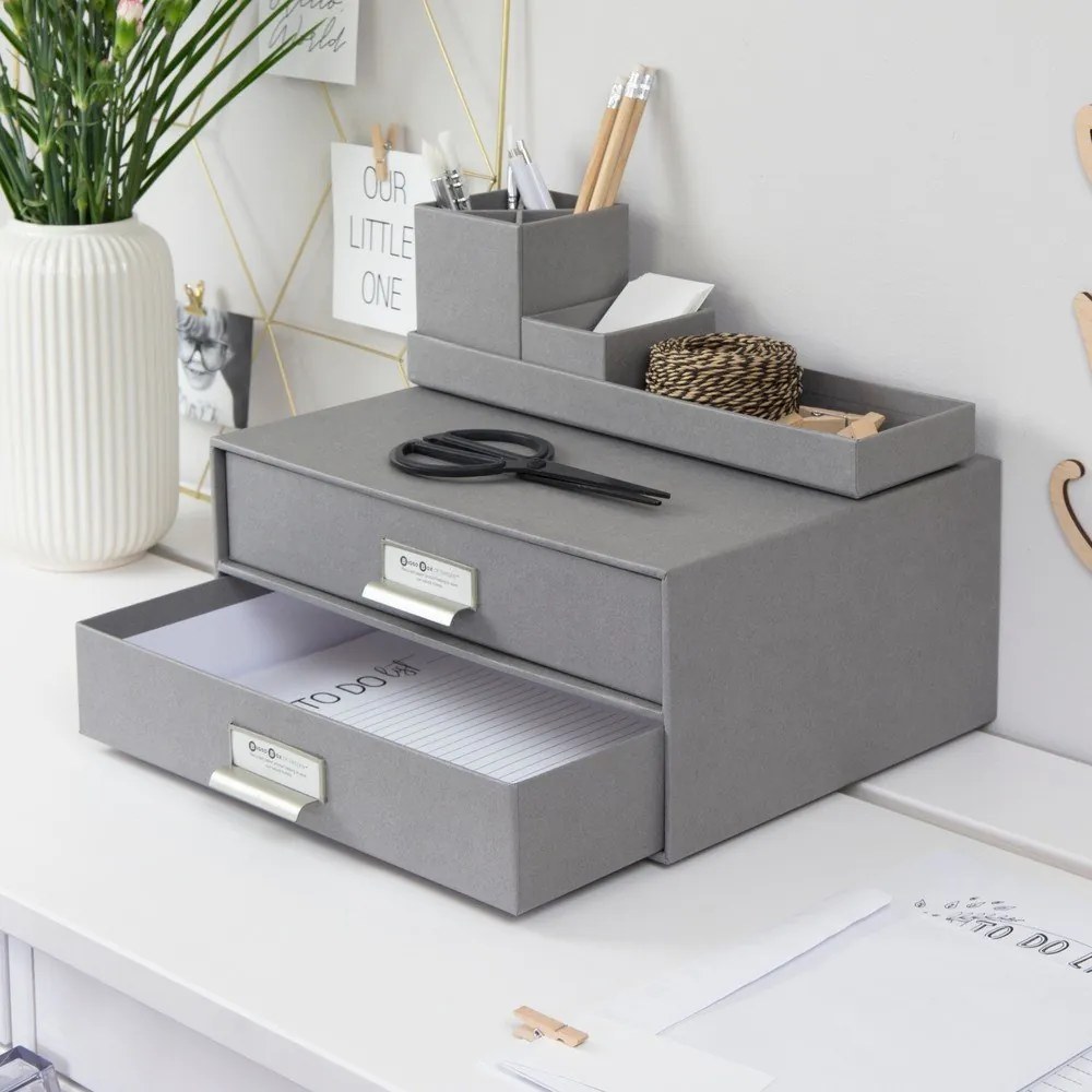 Cassetto portadocumenti grigio a 2 livelli , 33 x 22,5 cm Birger - Bigso Box of Sweden