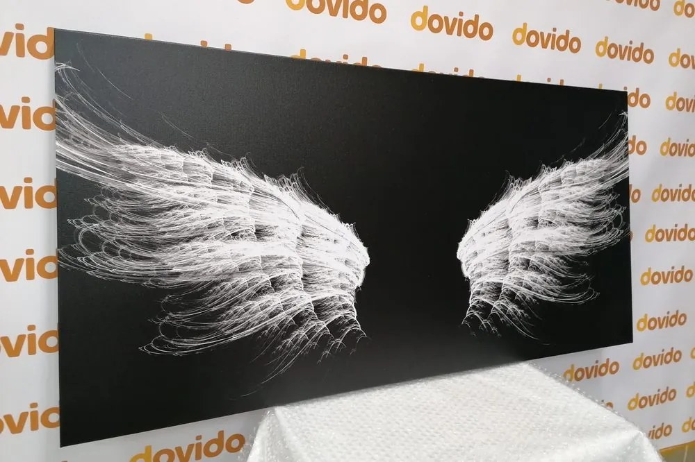 Quadro su tela – Ali d'angelo in bianco e nero