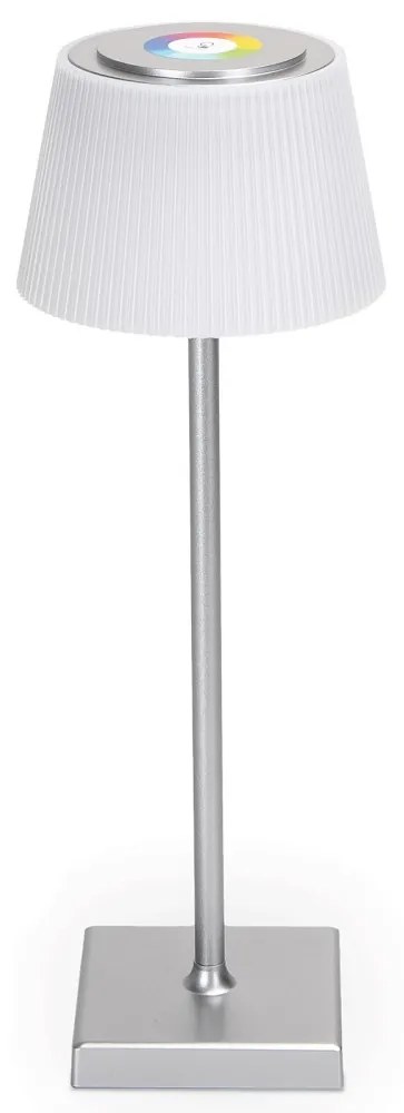 Aigostar - Lampada LED RGBW ricaricabile 4W/5V 3600mAh bianco/cromo IP54