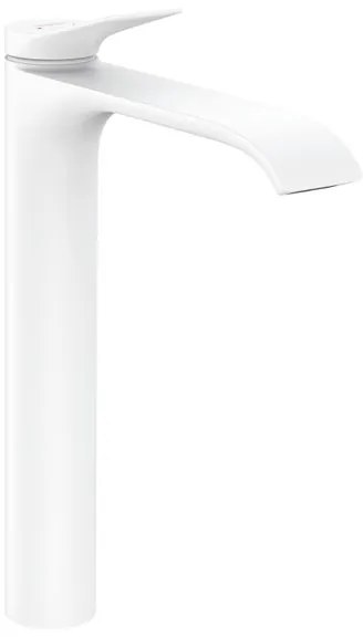 Rubinetto per lavabo getto a cascata d'acqua Vivenis bianco verniciato opaco HANSGROHE H 33.7 cm