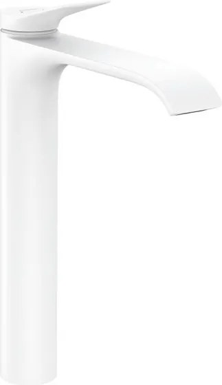 Rubinetto per lavabo Vivenis bianco Opaco HANSGROHE a canna alta getto a cascata d'acqua H 33.7 cm