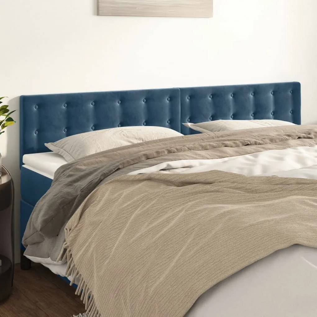 Testiere 2 Pz Blu Scuro 100x5x78/88 Cm İn Velluto /