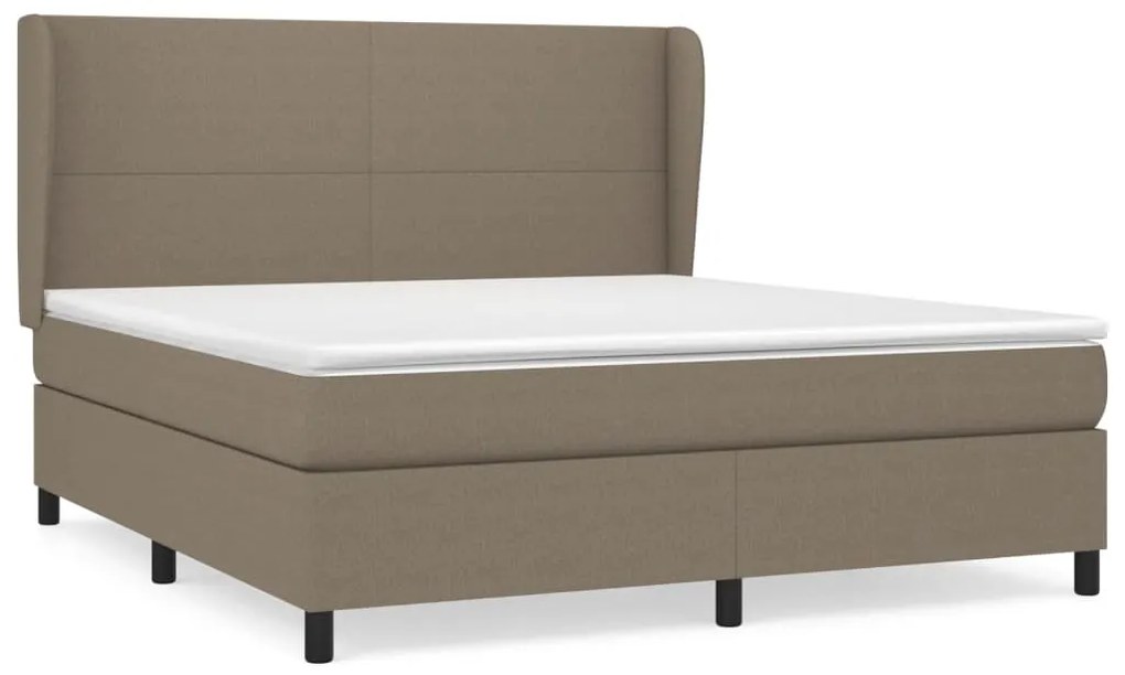 Giroletto a molle con materasso tortora 160x200 cm in tessuto